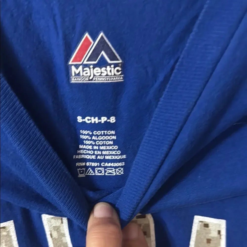 Majestic Blue Chicago Short Sleeve Tee Kids Small‎